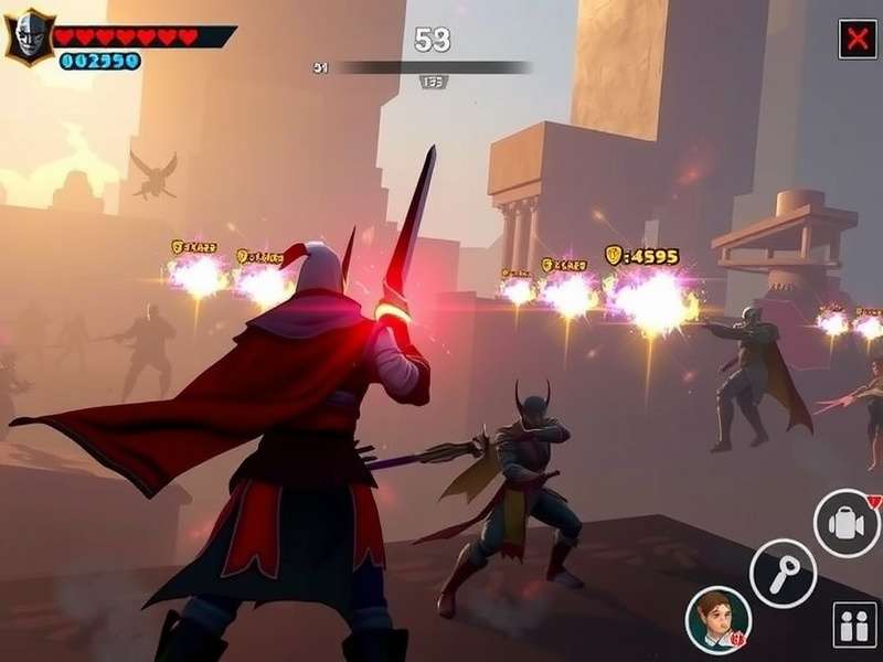 Valorous Knights game screenshot showing epic battle